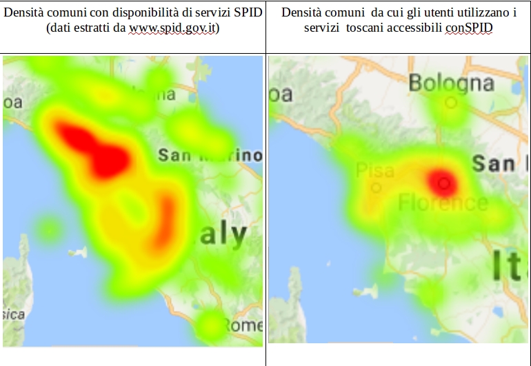 Differenti distribuzioni geografiche dei servizi e degli utilizzatori in toscana